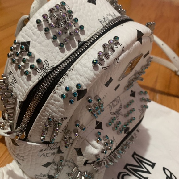 Backpack MCM studed rare trendy Swarovski Crystals Studed - Picture 3 of 8